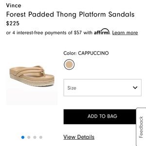 Vince forest padded thong platform sandals